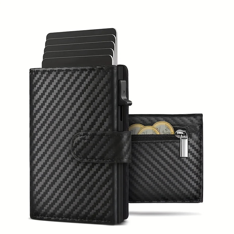 Men'S Wallet with Coin Case RFID Protection Slim Wallet Card Wallet Small Credit Cards Credit Card Wallet