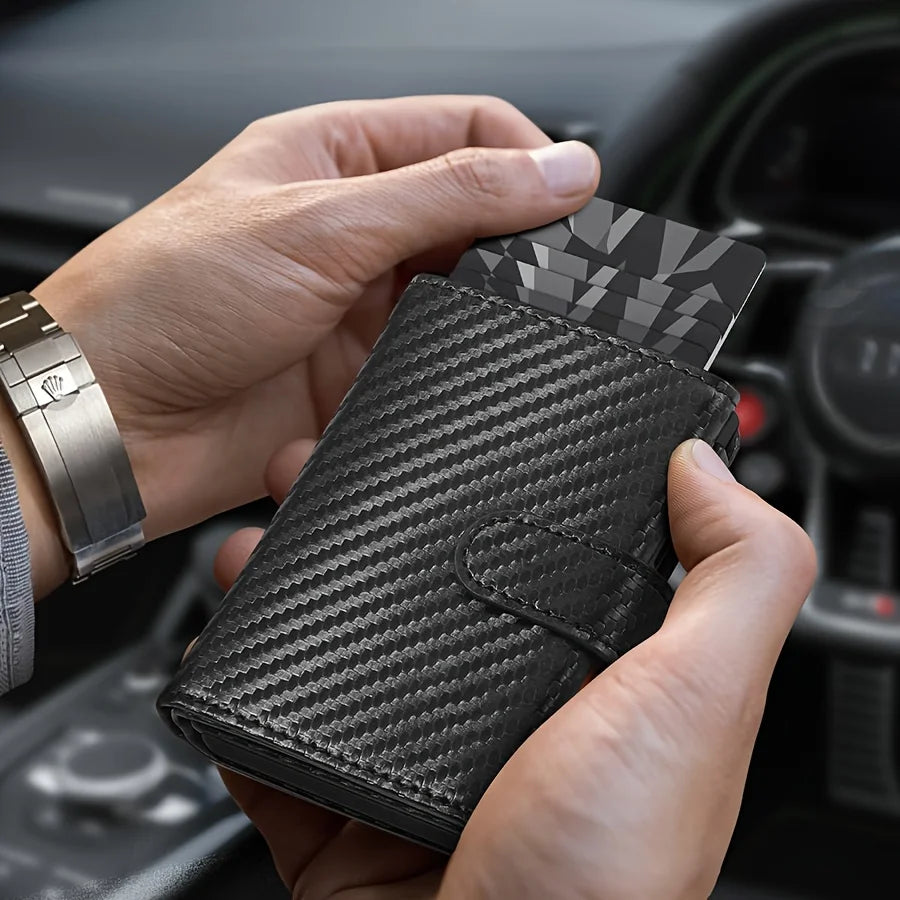 Men'S Wallet with Coin Case RFID Protection Slim Wallet Card Wallet Small Credit Cards Credit Card Wallet