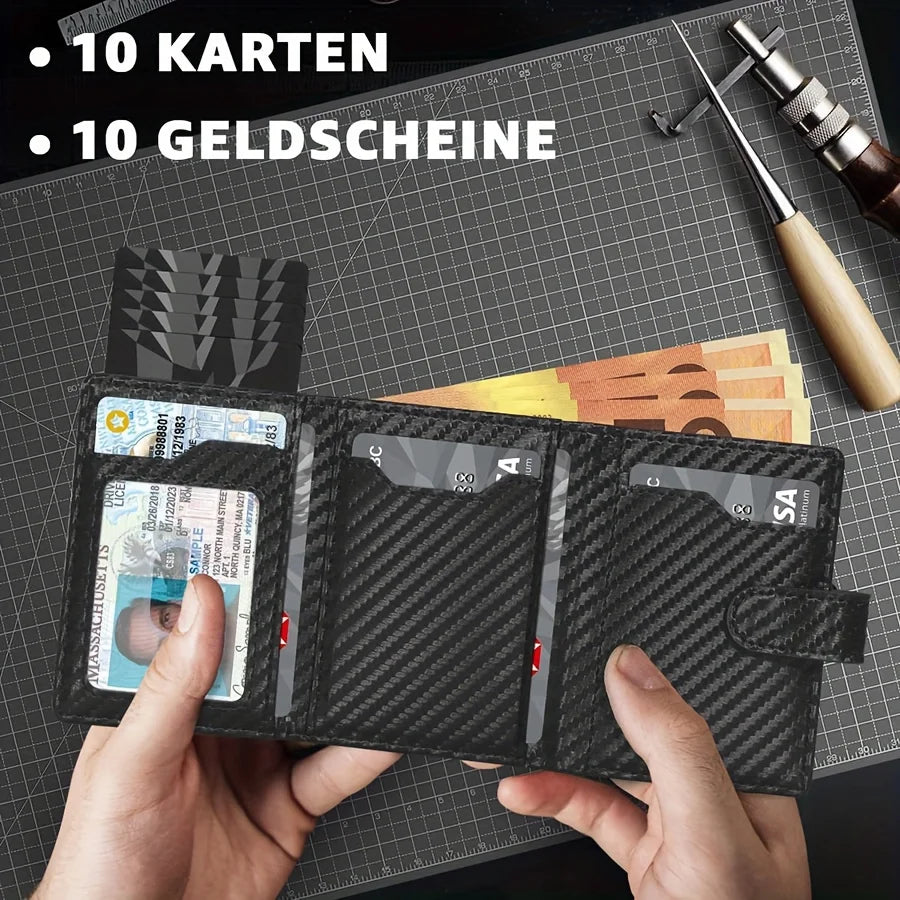 Men'S Wallet with Coin Case RFID Protection Slim Wallet Card Wallet Small Credit Cards Credit Card Wallet