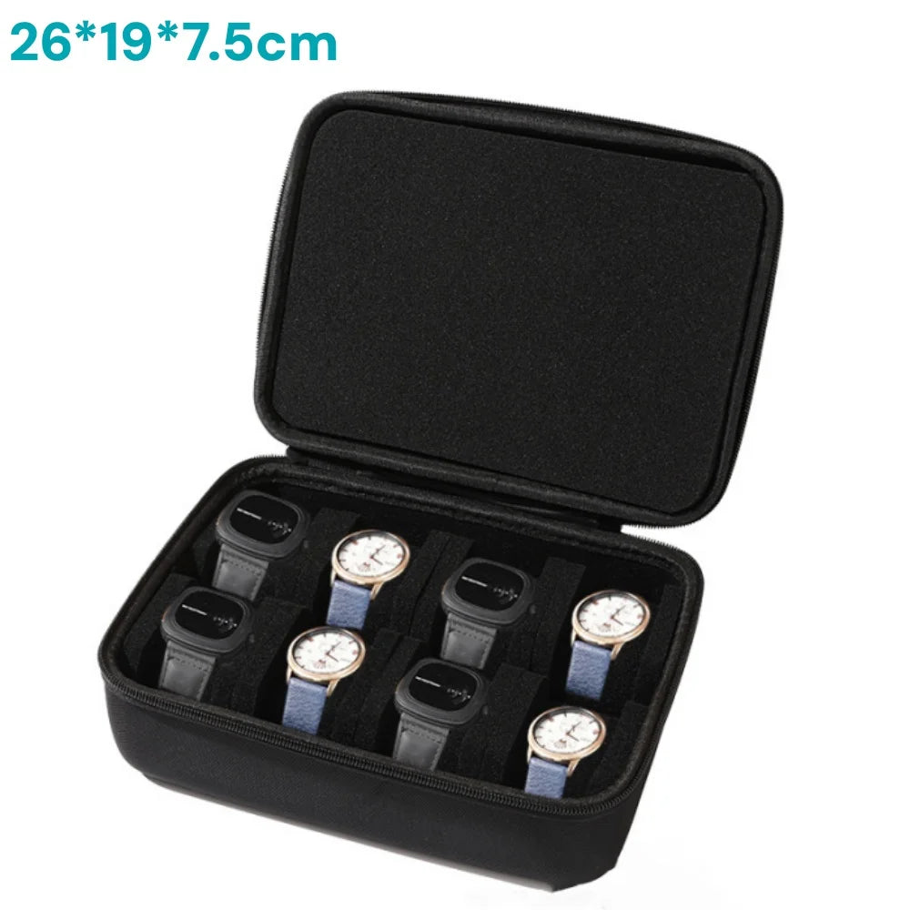 Watch Storage Box 1/2/3/5/8 Watch Case Hard Shell Travel Organizer- Gift Ready (Black),Suitable for Smart Watch Storage