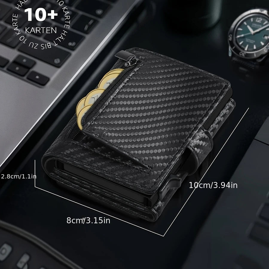 Men'S Wallet with Coin Case RFID Protection Slim Wallet Card Wallet Small Credit Cards Credit Card Wallet